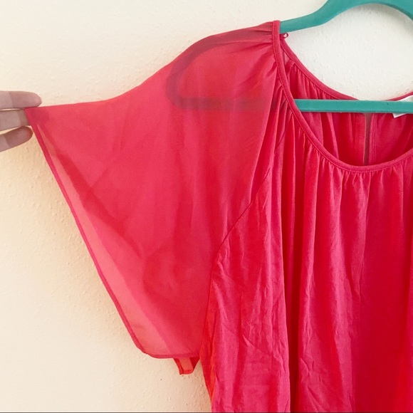 Michael Kors Pink Oversized Flowy Short Sleeve Top Blouse Round Neck XXS NEW - Picture 4 of 6